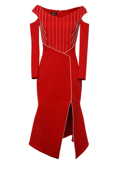 Платье с ассиметричным воланом 14-18FW