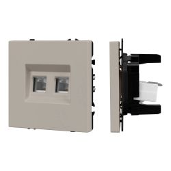 Механизм сдвоенной телефонной розетки SCT-NOBE-MTL2-SFPL-CA (RJ-11, 4C) (Arlight, Кашемир) 061889