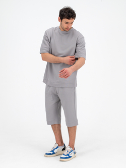 Костюм хлопковый с шортами. Грей