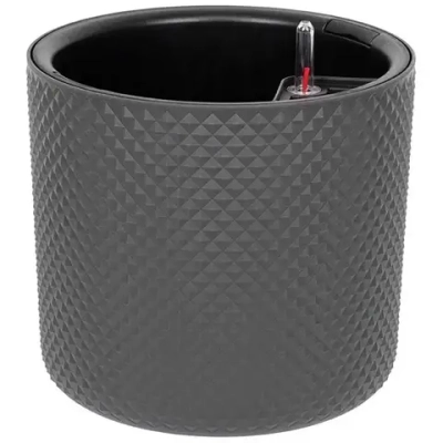 Кашпо ФАСЕТ D360мм 29л с вставкой и с автополивом Графитовый