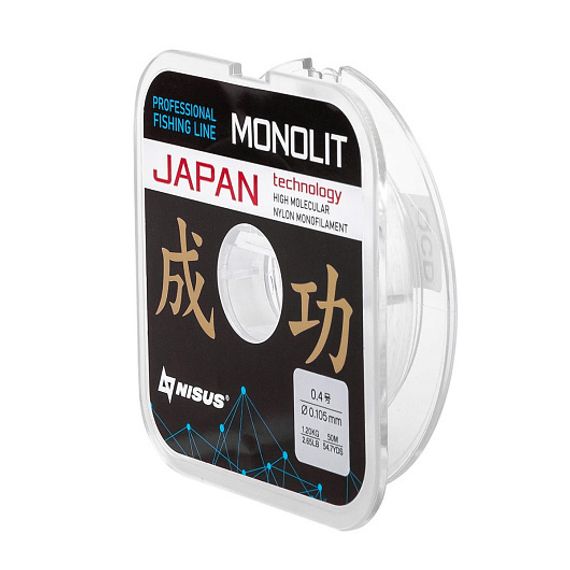 Леска MONOLIT 0,105mm/50m Nylon Transparent (N-MO-0.105-50) Nisus