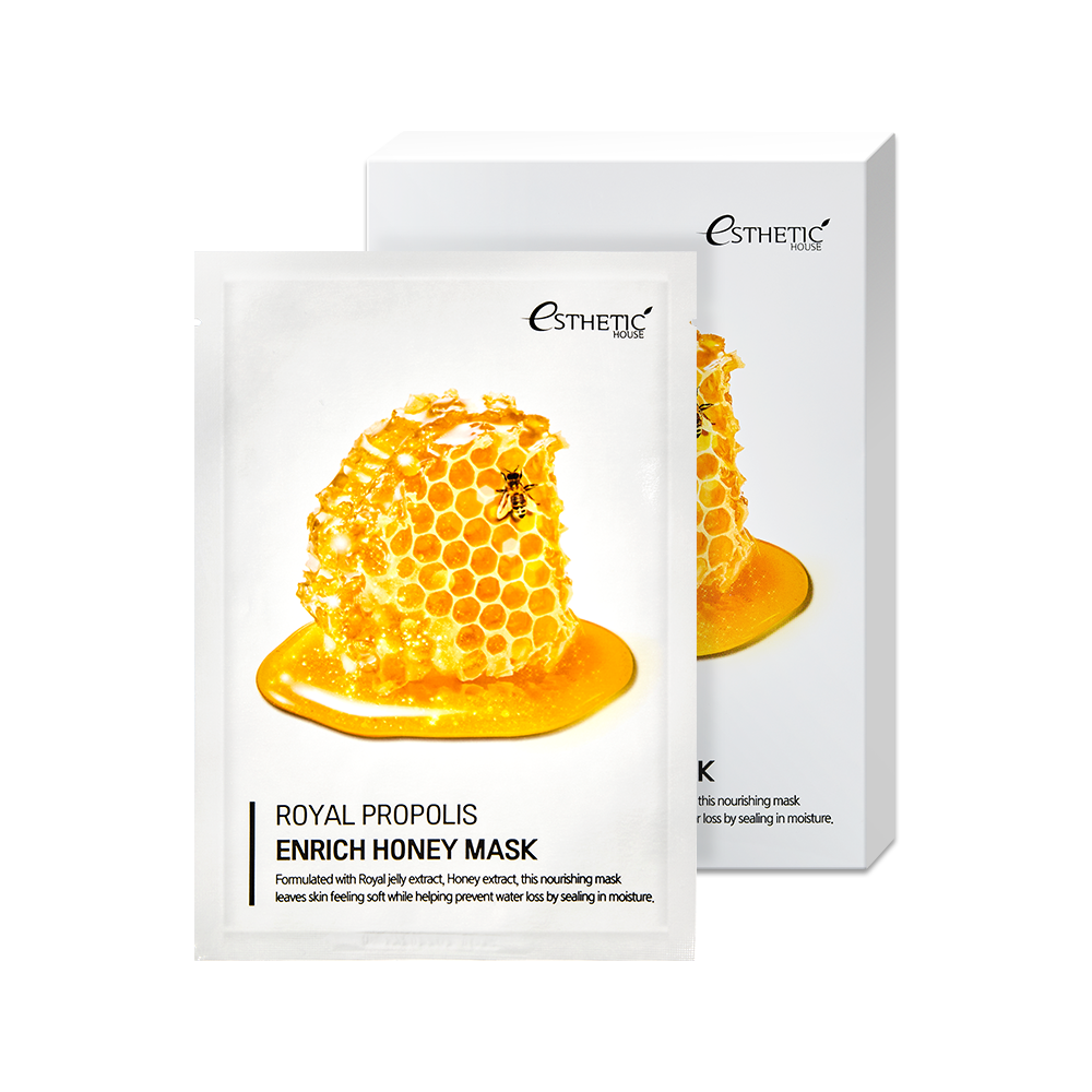 [ESTHETIC HOUSE]  Тканевая маска для лица МЕД/ПРОПОЛИС Royal Propolis Enrich Honey Mask, 25 мл* 1шт