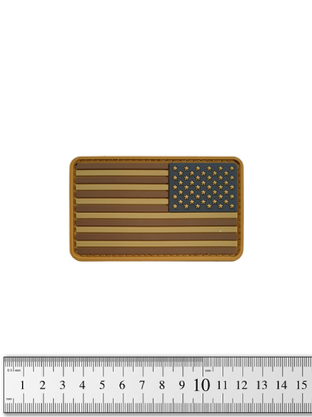 Шеврон Флаг США PVC 5х8,5 см. Койот правый