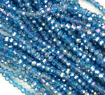 БШ025ДС3 Хрустальные бусины "32 грани", цвет: морская волна AB прозрачный, 3 мм, кол-во: 95-100 шт.