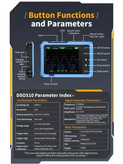 Осциллограф FNIRSI DSO510