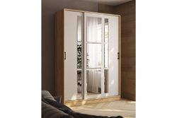 Шкаф-купе Стиль-2 160, Дуб крафт золотой, Кашемир