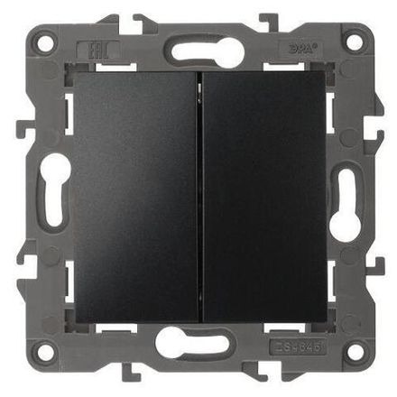 Выключатель 2-кл. СП Elegance 14-1104-05 10А IP20 250В 10AX механизм антрацит Эра Б0034234