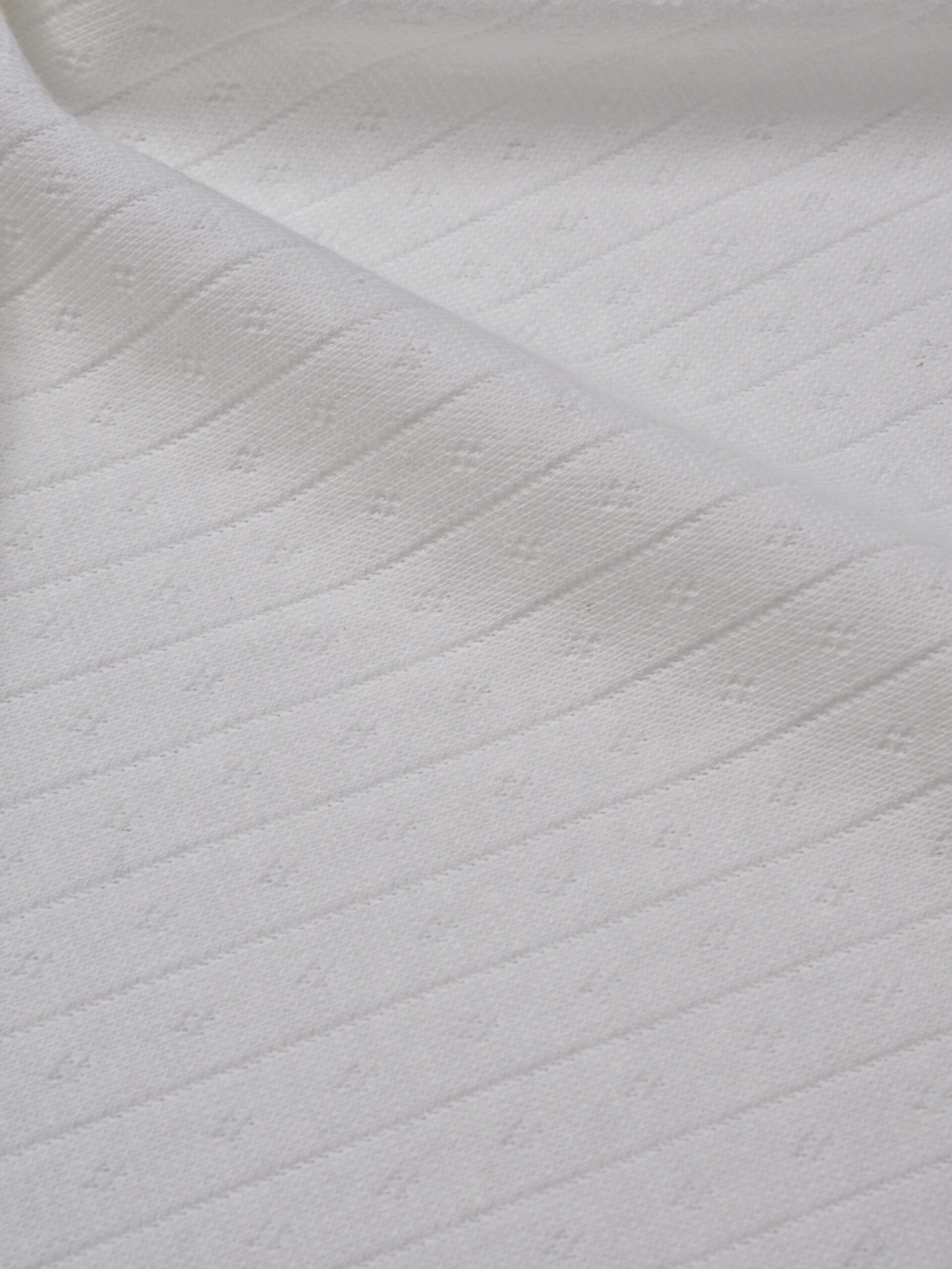 Рибана ажурная цвет теплый белый, хлопок с эластаном