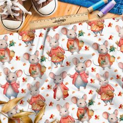 Ткань премиум интерлок забавные мыши