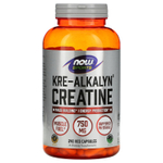 NOW Foods, Kre-Alkalyn Creatine для активного образа жизни, 750 мг, 240 вегетарианских капсул