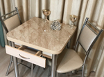 Обеденный стол с ящиком Glossy beige