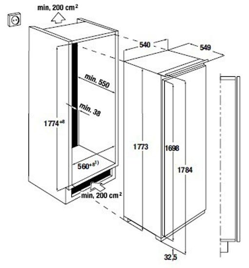 Встраиваемый холодильник Kuppersbusch IKEF 3290-1