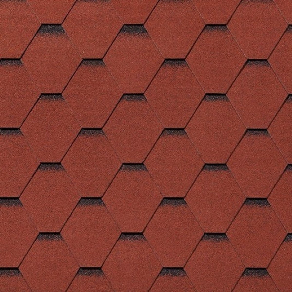 Черепица гибкая Roofshield Фемили Лайт Стандарт FL-S-9 красная с оттенением