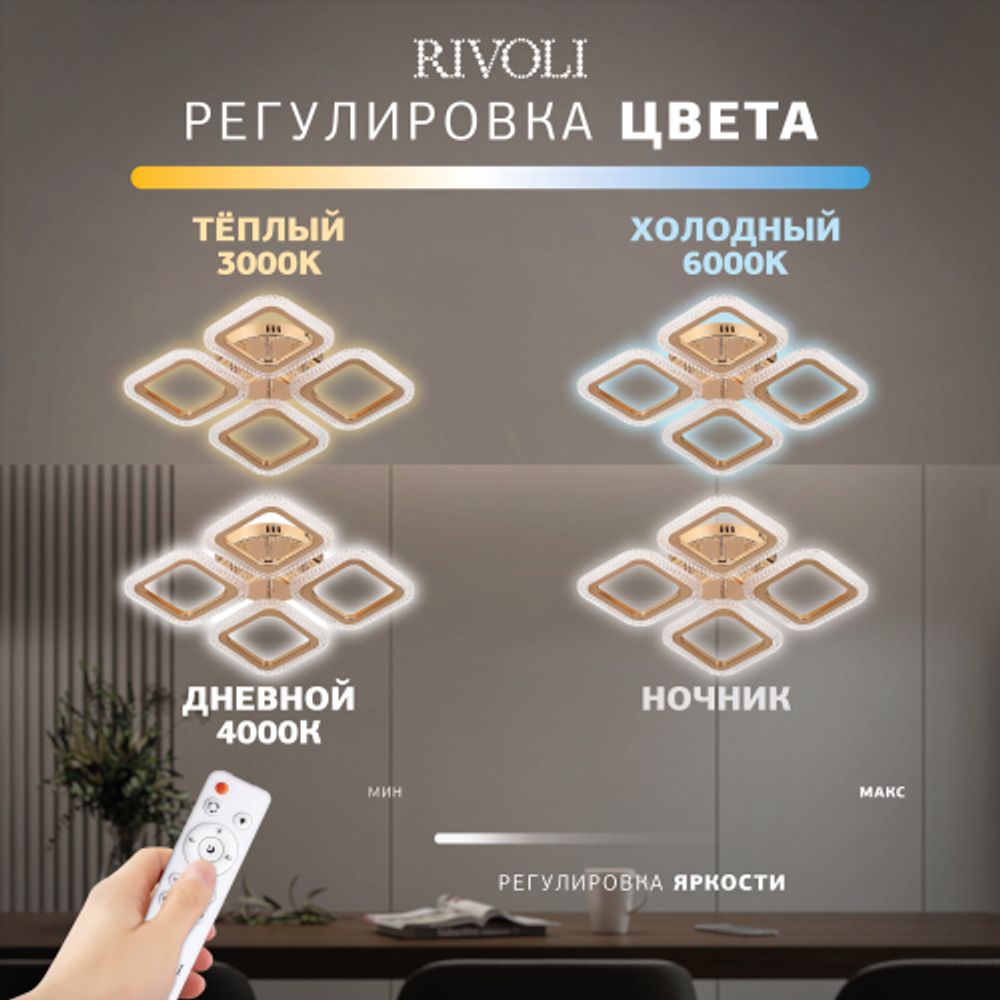 Светильник потолочный светодиодный Rivoli   6179-702 LED 64Вт 3000-6000К с пультом