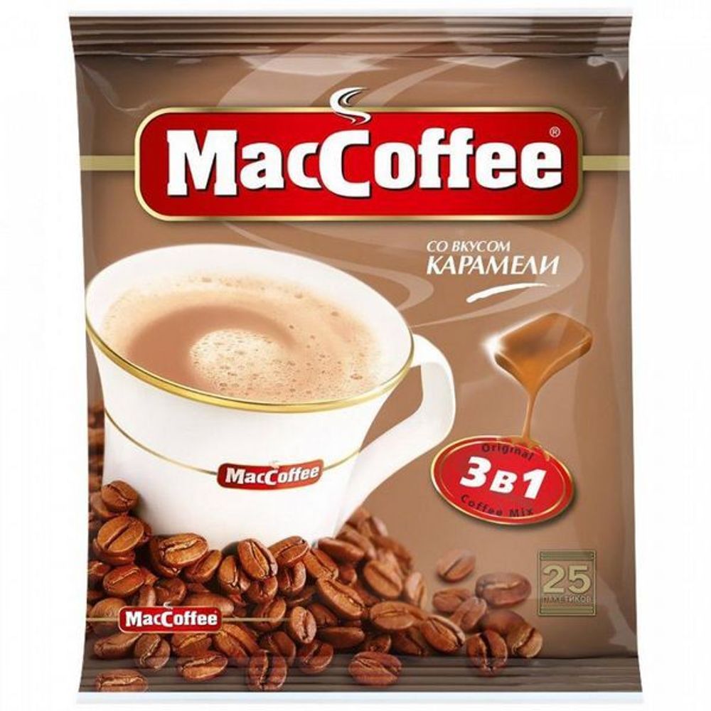 Напиток кофейный MacCoffee, 3 в 1 карамель, 20 гр