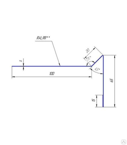 Планка торцевая для гибкой черепицы 100х20*65*10мм 0.45мм RALL 1014-Слоновая кость 2м