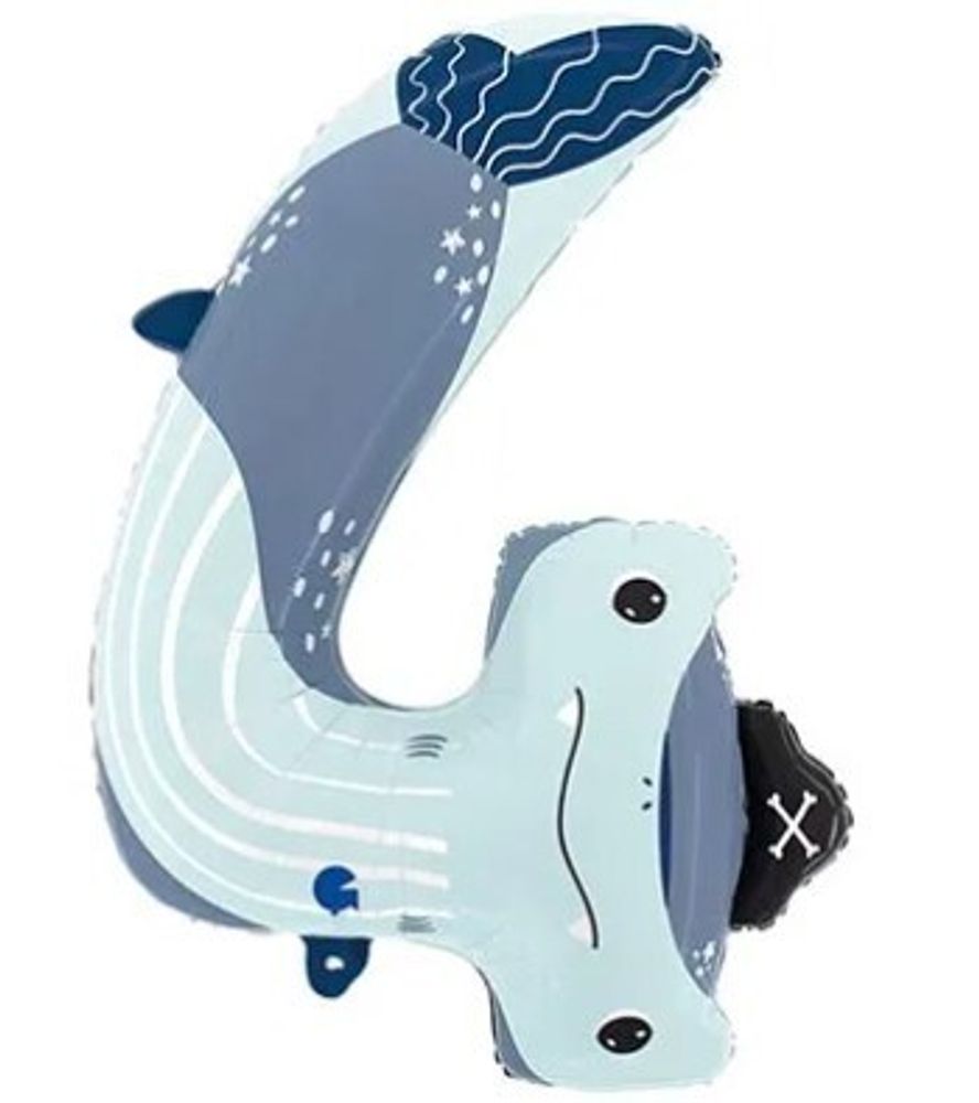 Г ЦИФРА 4 Акула Пират 34"/86см ( БГ-)