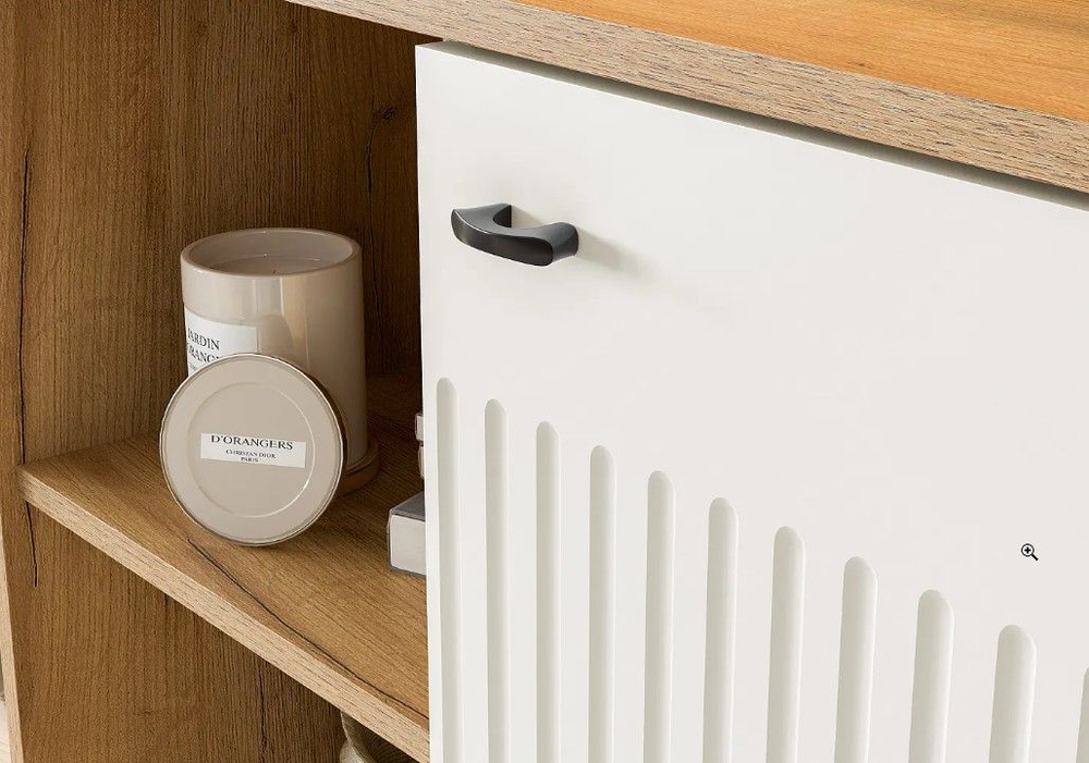 Милан Тумба многофункциональная Дуб Золотой / Белый Матовый