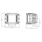 Фара Aurora 2"Side Shooter ближнего белого света ALO-2-E4E15J (черная)