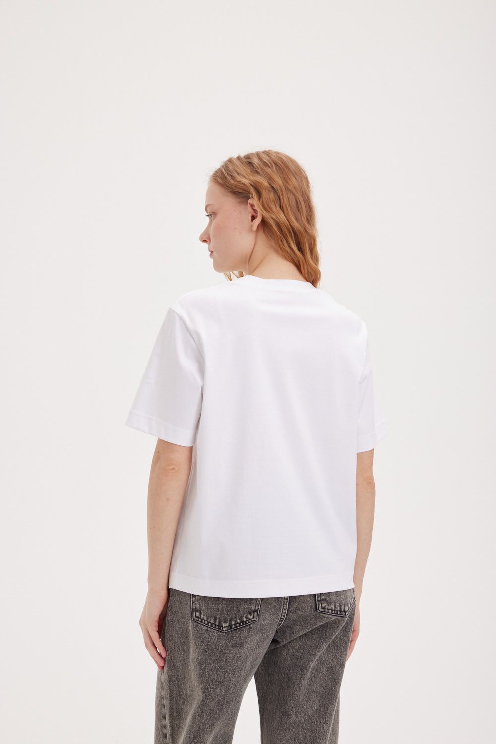 Футболка из мерсеризированного хлопка "Молоко" женская