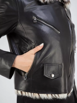 Кожаная куртка демисезонная утепленная косуха