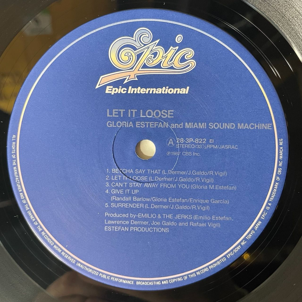 Винтажная виниловая пластинка Gloria Estefan And Miami Sound Machine Let It Loose (Japan 1987) (Obi)