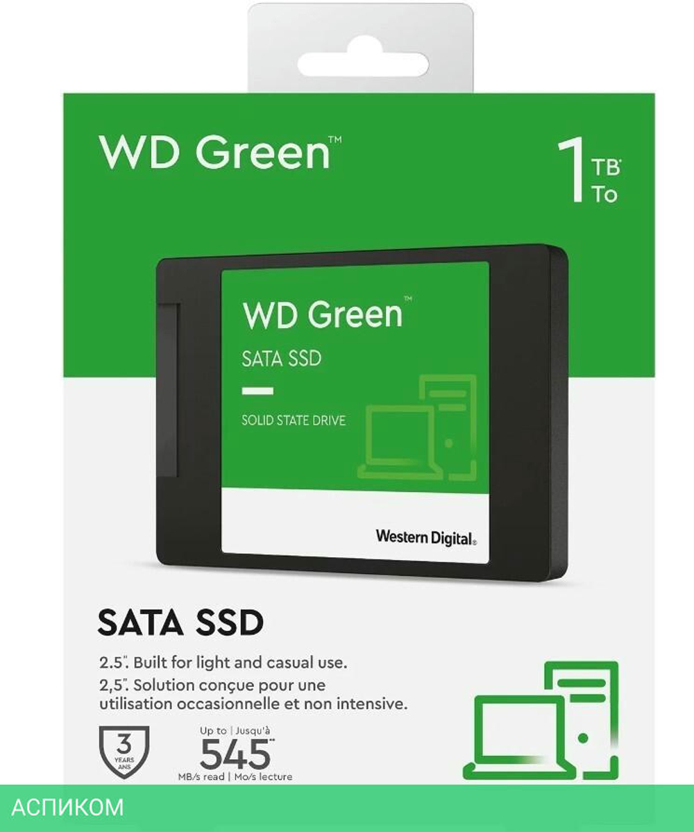 SSD диск WD Green 1TB (WDS100T3G0A)