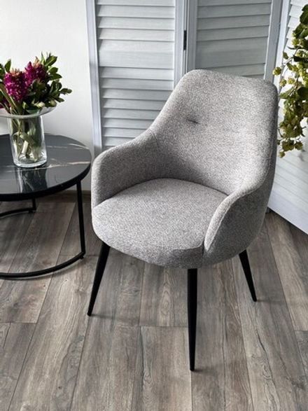 Стул М-City DISAUR Стамен (Stamen) ткань Davis Retro Bliss 85, Серый, Черный каркас