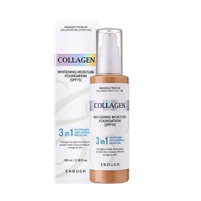 Enough Collagen Whitening Moisture Foundation тональный крем с коллагеном 3 в 1 для сияния кожи SPF 15, 21 тон