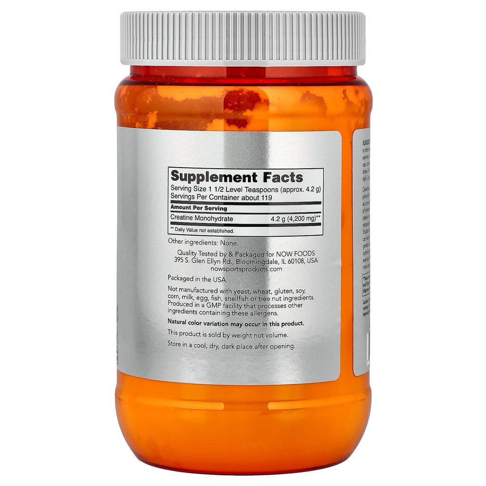 NOW Foods, Sports, микронизированный моногидрат креатина, 500 г (1,1 фунта)