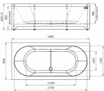 Ванна акриловая Радомир Вальс 190х90 комплект бронза