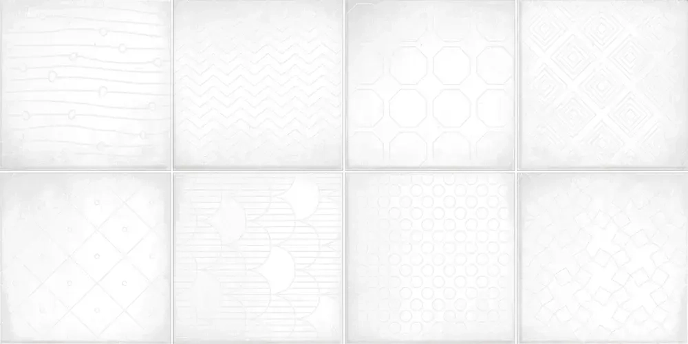 Настенная плитка ALMA Ceramica TWU09RCD010 Richard 50x24.9 белая глянцевая рельефная под мозаику