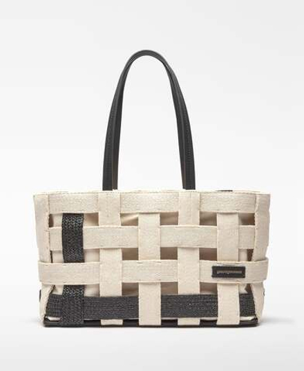 Adolfo Domínguez Сумка Horizon Shopper, черный/кремовый