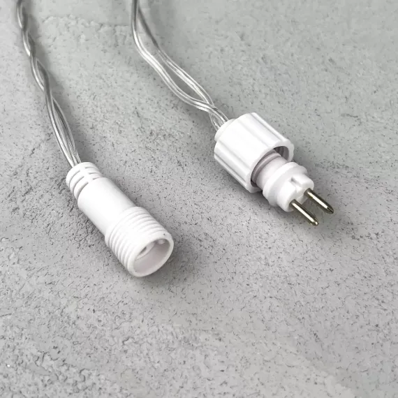 Светодиодная гирлянда с колпачком 100 теплых белых LED ламп 10 м., 24В., прозрачный провод ПВХ, IP65, LTC (PST100CAP-10-1WW)