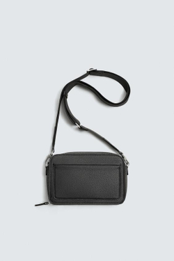 ZARA СУМКА ЧЕРЕЗ ПЛЕЧО С ТЕКСТУРОЙ, ЧЕРНЫЙ