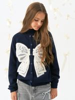 Кардиган для девочки AT1118 синий-белый