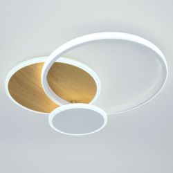 Светильник потолочный светодиодный ЭРА Модерн City CLL-1-60-RC WH+Wood с ДУ 3K-6,5K белый-золото | Светильники SPB-6 с ДУ