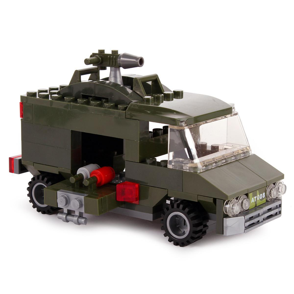 Конструктор блочный Аусини Армия 166дет., коробка 22407