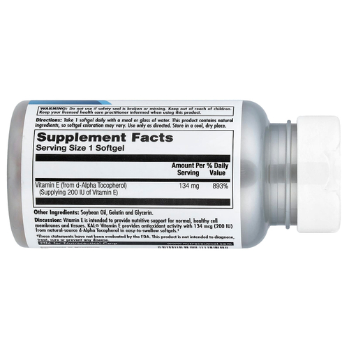 KAL, витамин E, 134 мг (200 МЕ), 90 мягких таблеток