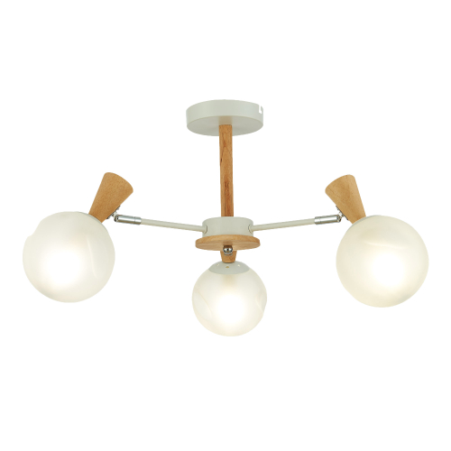 SLE220702-03 Светильник потолочный Белый, Светлое дерево/Белый E14 3*40W CATANIA