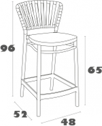 Стул пластиковый полубарный Siesta Contract Portofino, оливковый