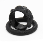 Черная эрекционная насадка на пенис - 6,2 см.