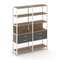 Shelf System Двухсекционный стеллаж пятиярусный с ящиками SN.STM-522 Дуб Табак/Антрацит/Металл Белый