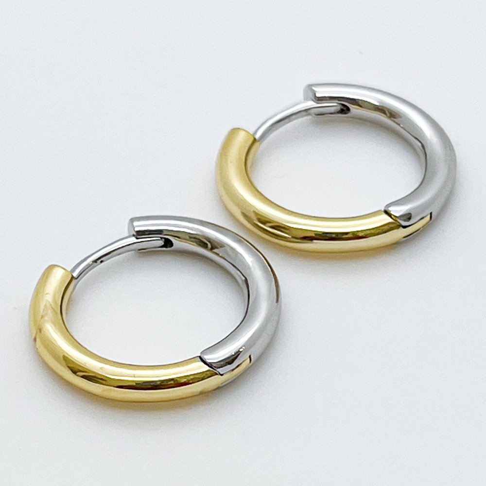 Ювелирные швензы Конго с родиевым покрытием и позолотой, размер 21*3 мм, цена за пару