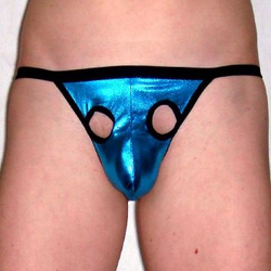 Мужские трусы стринги бирюзовые String Shine Green Eyes