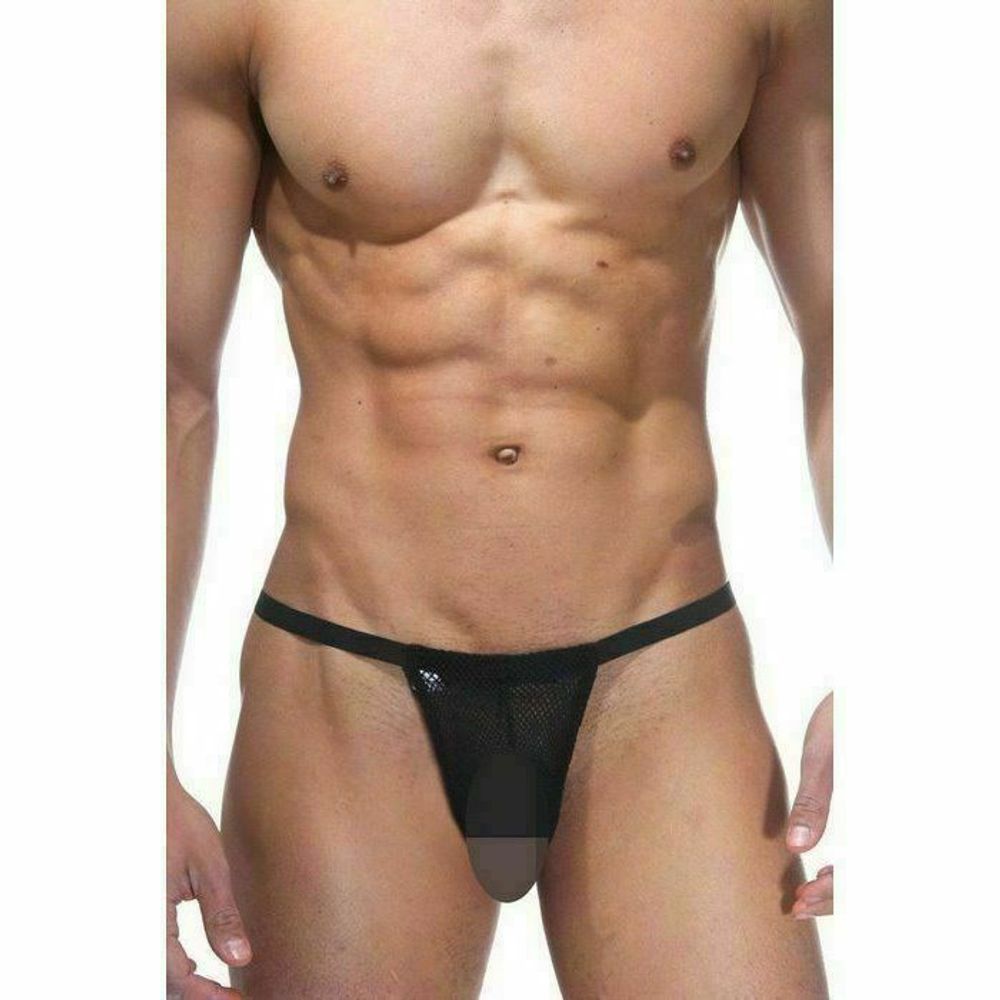 Трусы мужские стринги черные полупрозрачные La Blinque LB15070