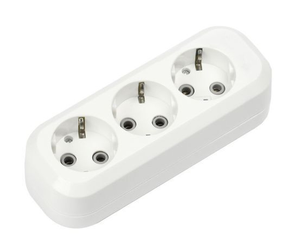 Удлинитель сетевой ПВС 3х1 3 розетки 2м 16А земля, корпус АБС-пластик SBE-16-3-02-Z Smartbuy