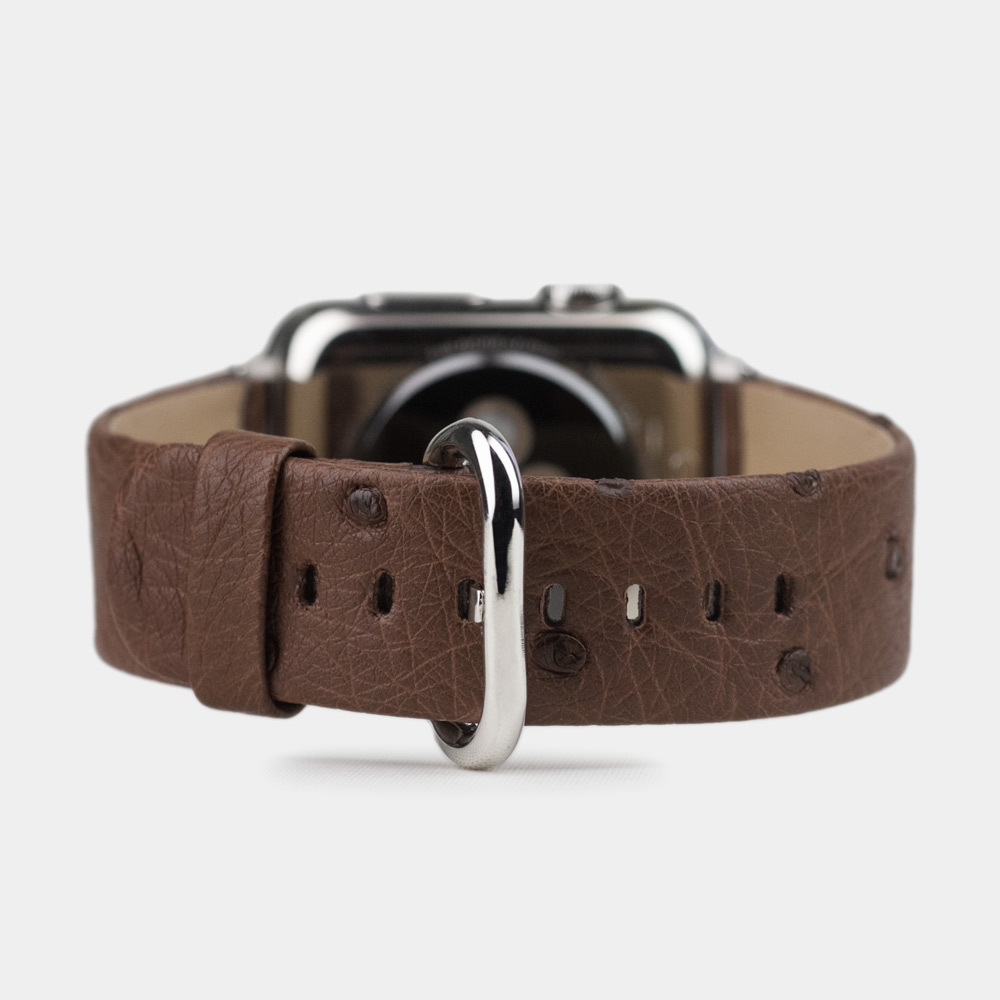 Ремешок для Apple Watch 40/41mm Classic из кожи страуса коричневого цвета