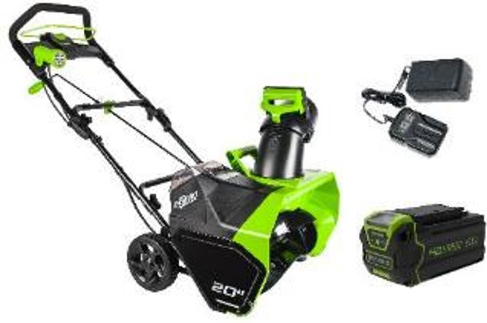 Снегоуборщик аккумуляторный Greenworks Арт. 2600607, 40V, 51 см, бесщеточный, с 1хАКБ 4 Ач и ЗУ