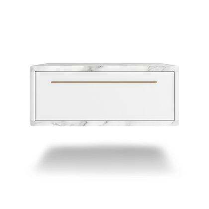 Тумба прикроватная подвесная ROYAL 5200 эко (Мрамор Каррара-р.золото)